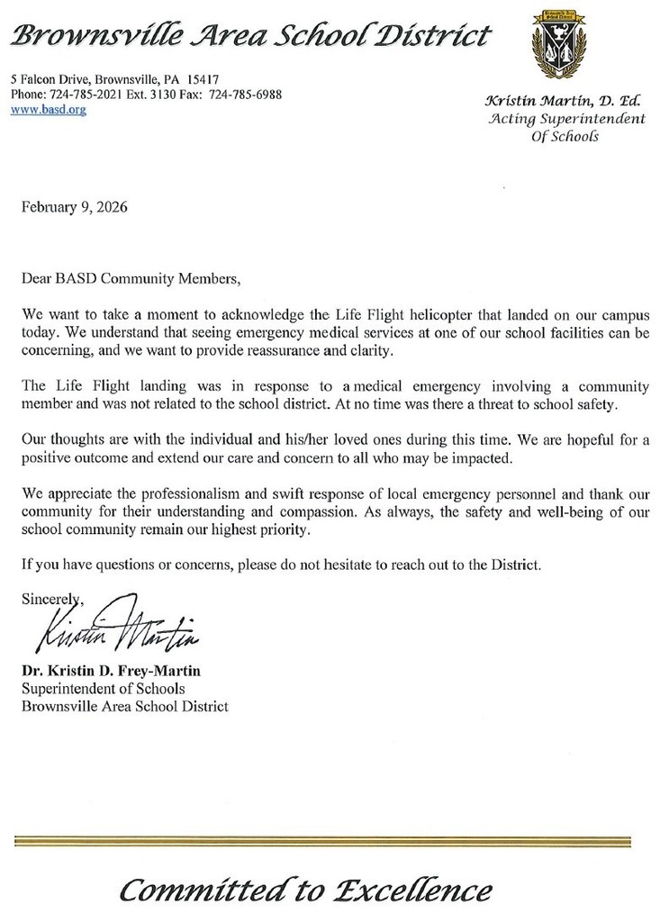 BASD Letter from superintendent