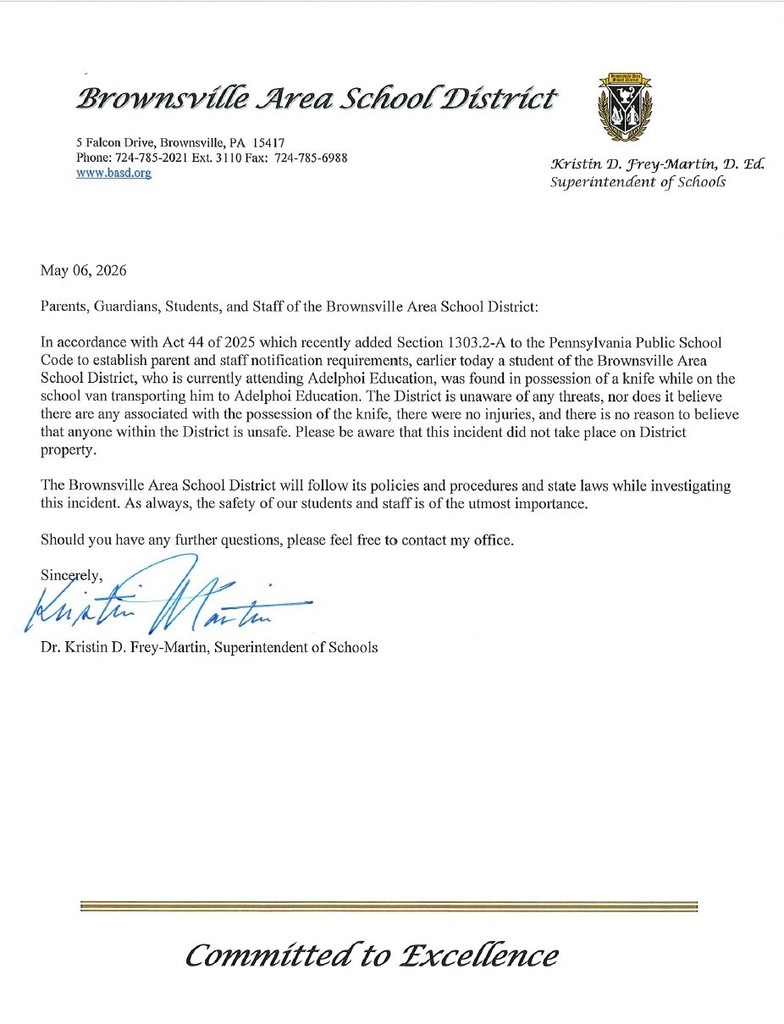 Letter from the superintendent