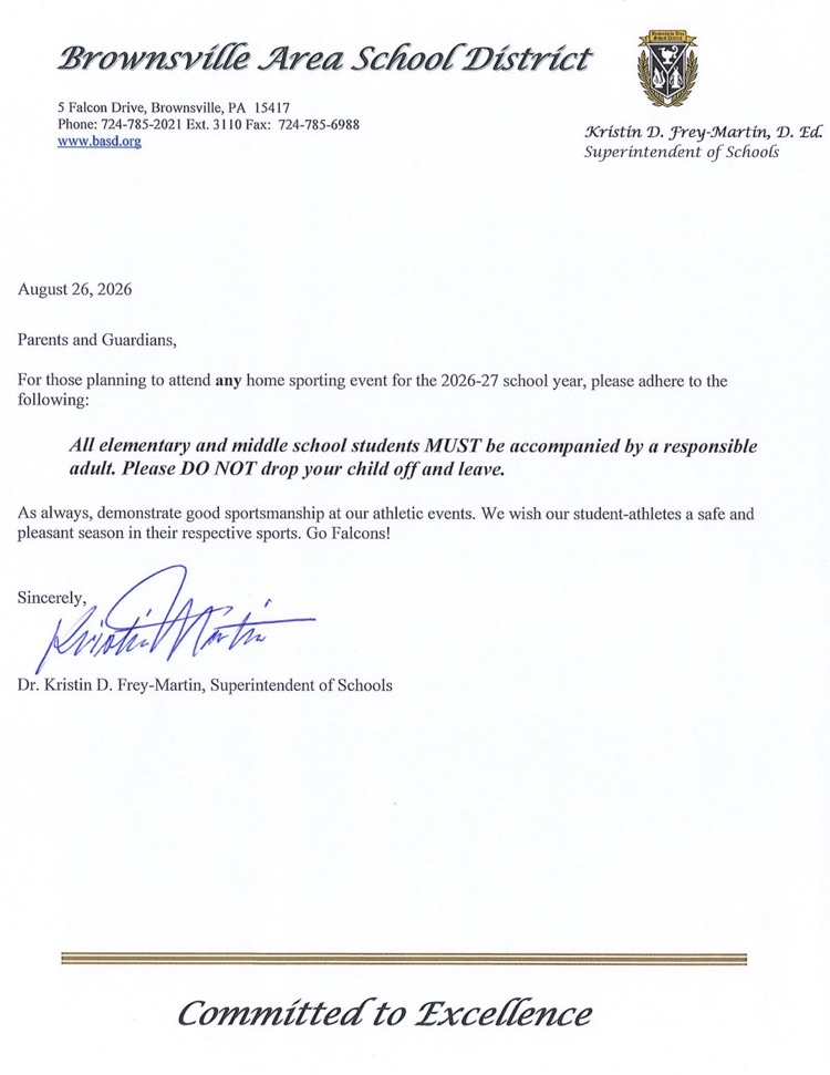 Athletic Event Notice