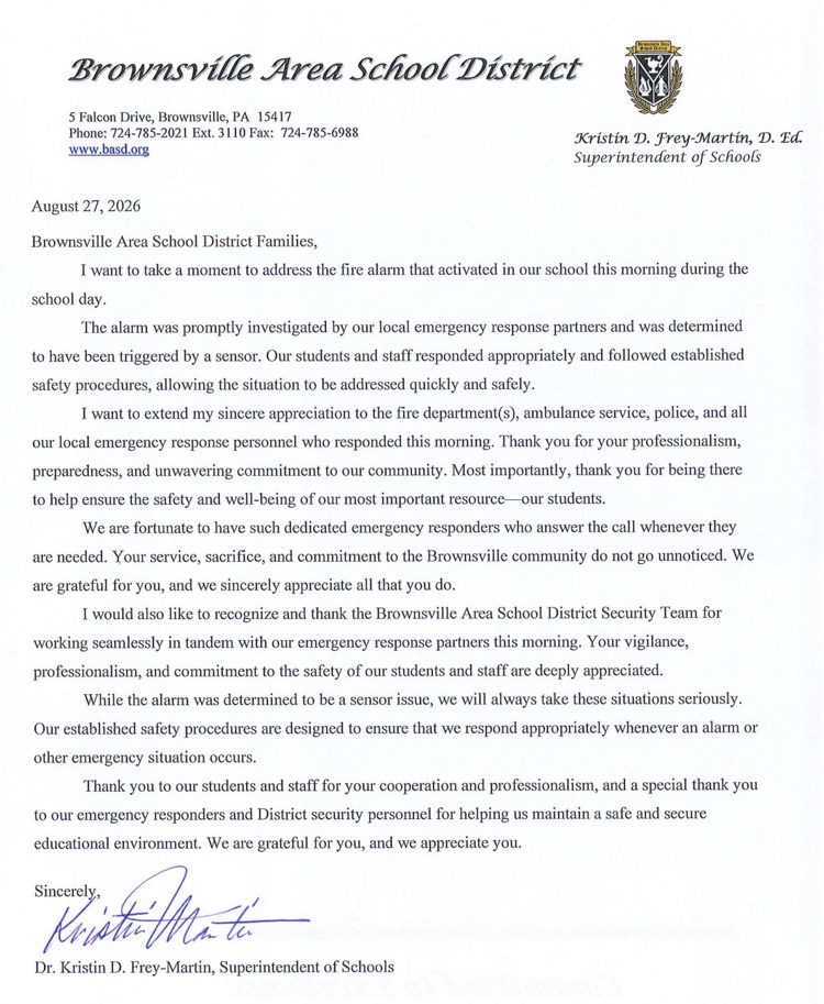 Message from the Superintendent 