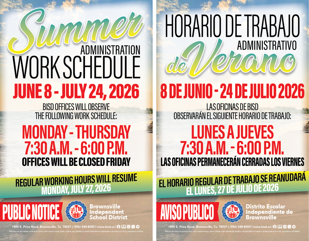 Summer schedule