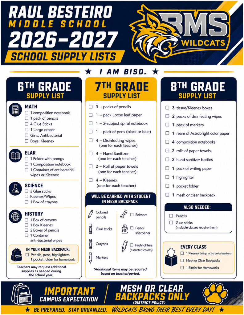 26-27 Supply List