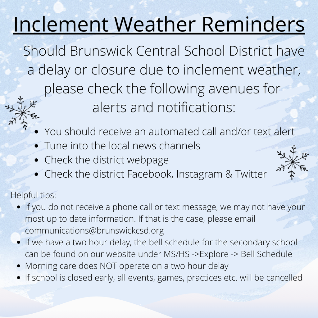 Snow Day Reminders
