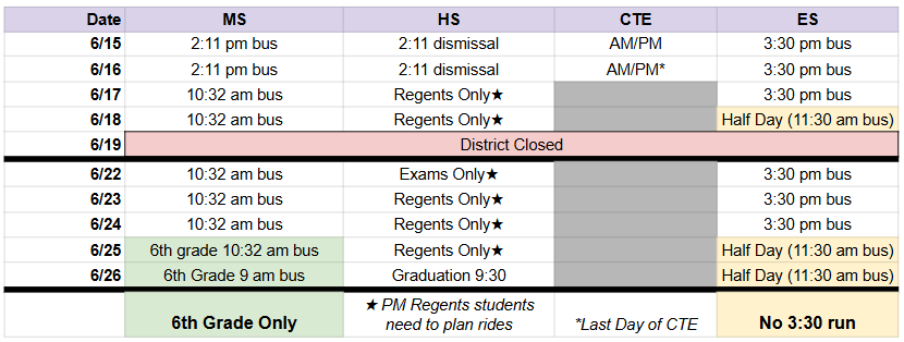Bus Schedule