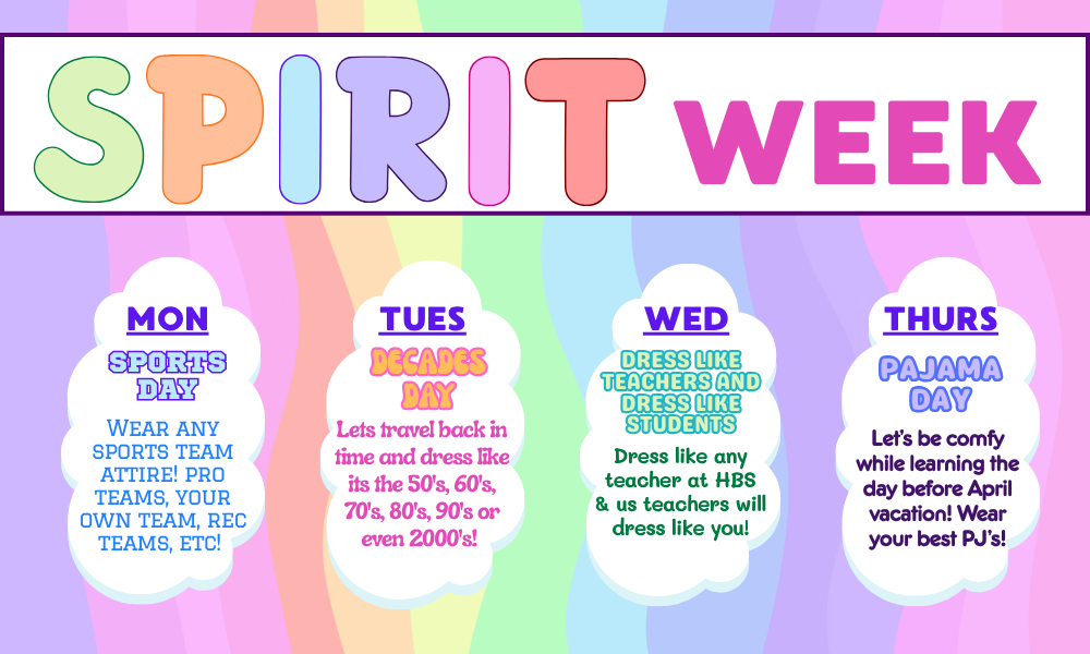spirit week informational flyer