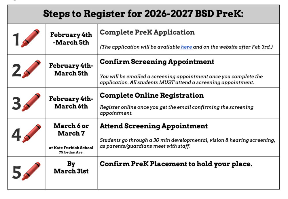 Steps to register for 2026-27 PreK