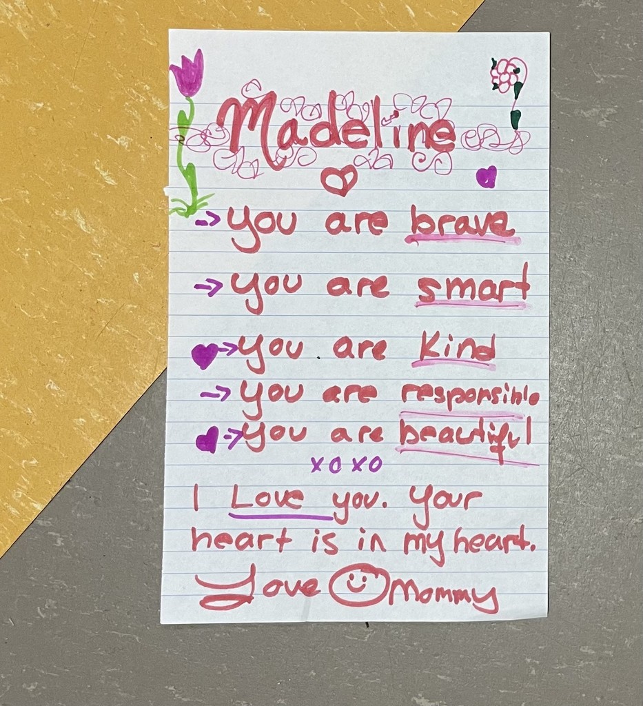 Note from parent to student
