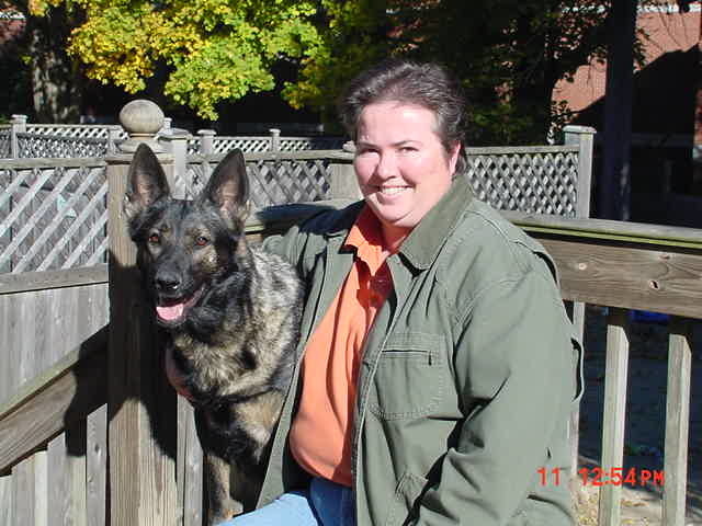 Heidi Nelson and her German Shepard