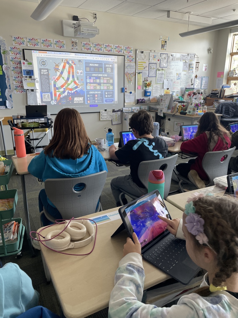 Students exploring the augmented reality of The  Ice Kingdom 