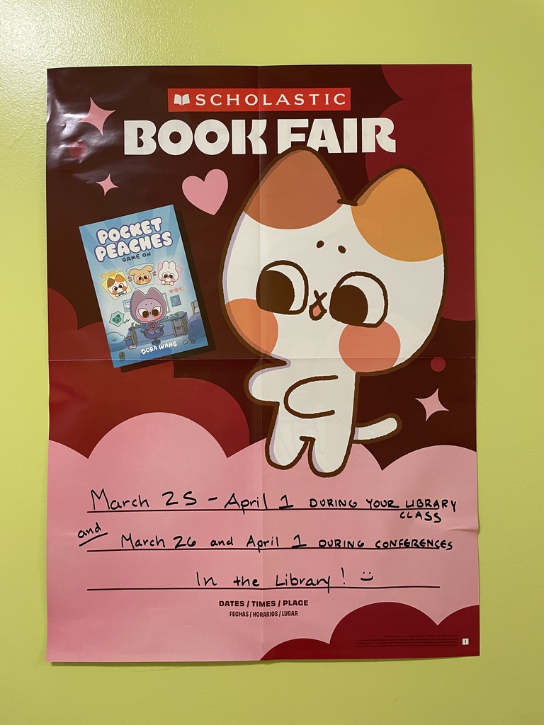 Scholastic Book Fair informational poster