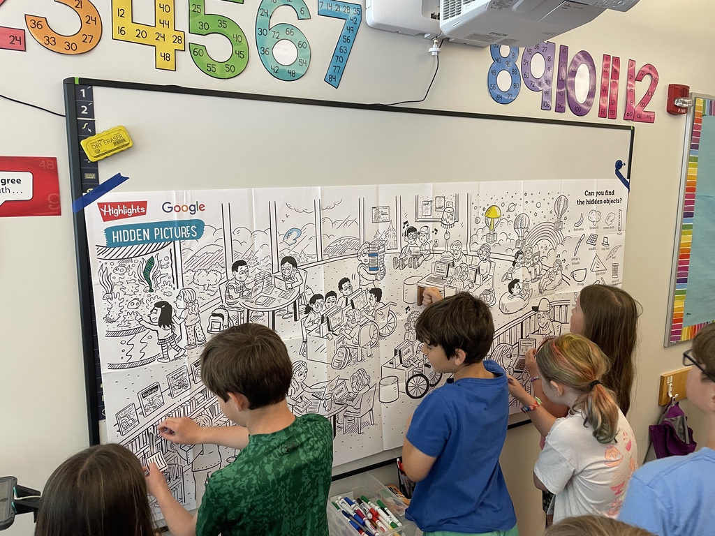 several students searching for their hidden picture