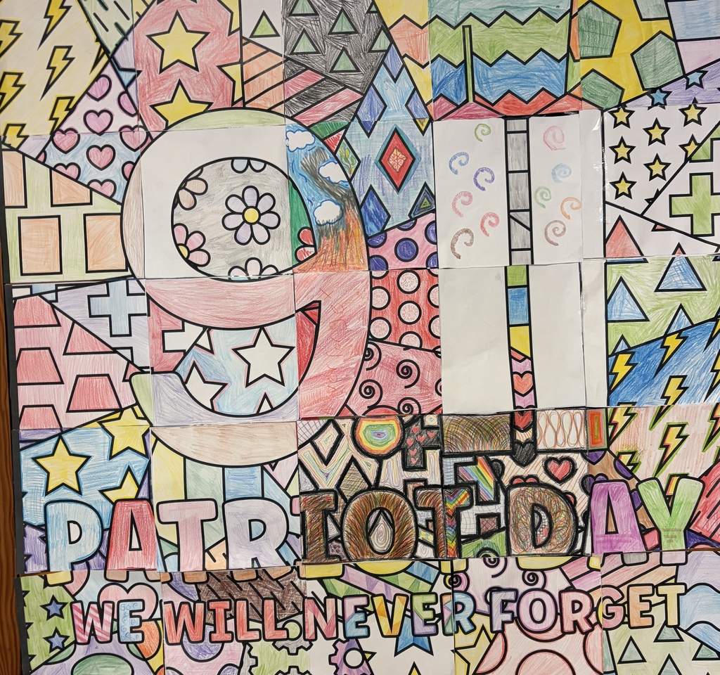Poster mural that says 9 11 Patriot Day