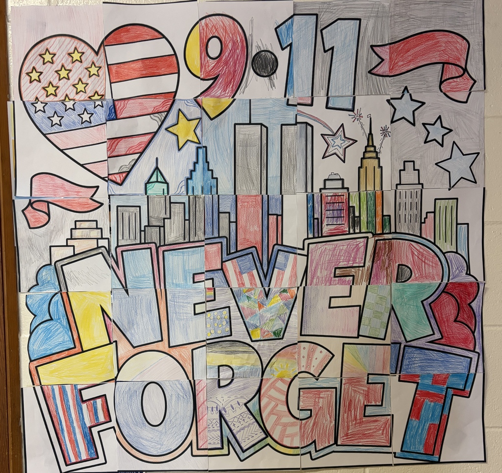 Poster mural that says 9/11 Never Forget.