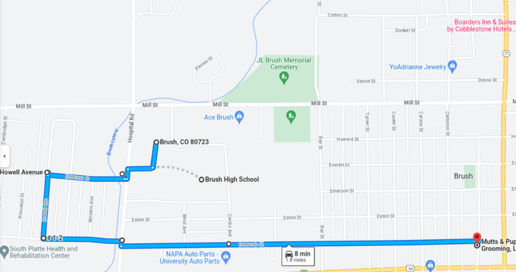Map of homecoming parade route