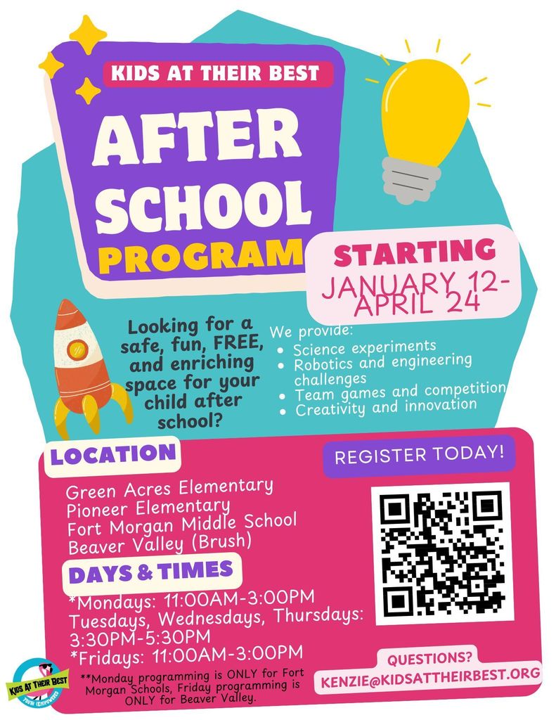 Kids At Their Best After School Program Flyer