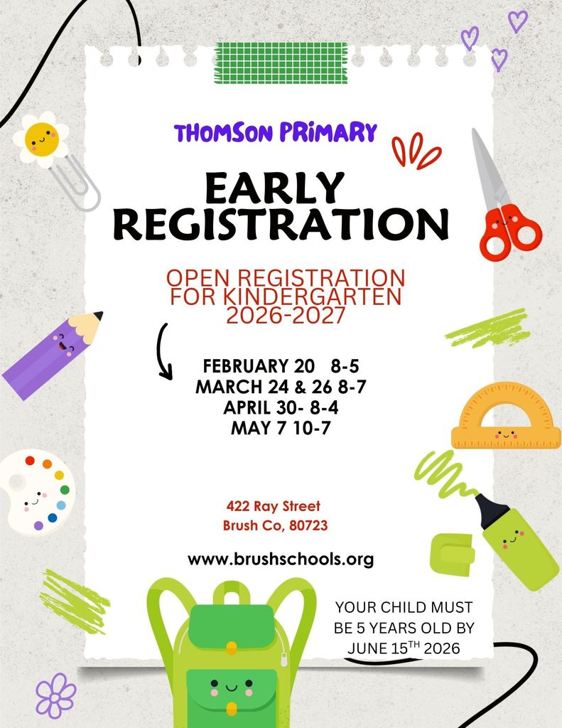 Kindergarten registration flier-February 20   8-5 March 24 & 26 8-7 April 30- 8-4 May 7 10-7