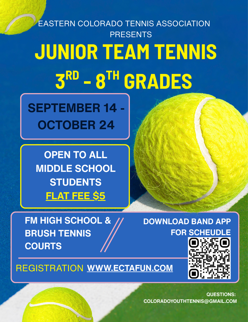 Fall Junior Tennis League for grades 3rd-8th