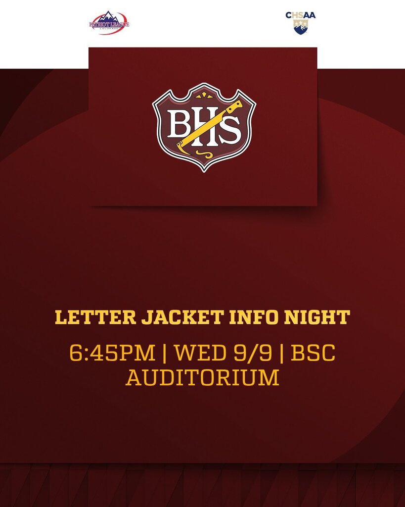 Letter Jacket Info Night 6:45PM Wed 9/9 BSC Auditorium