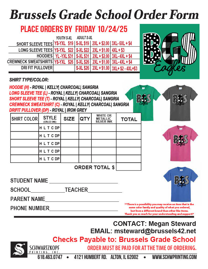 Shirt Order Form