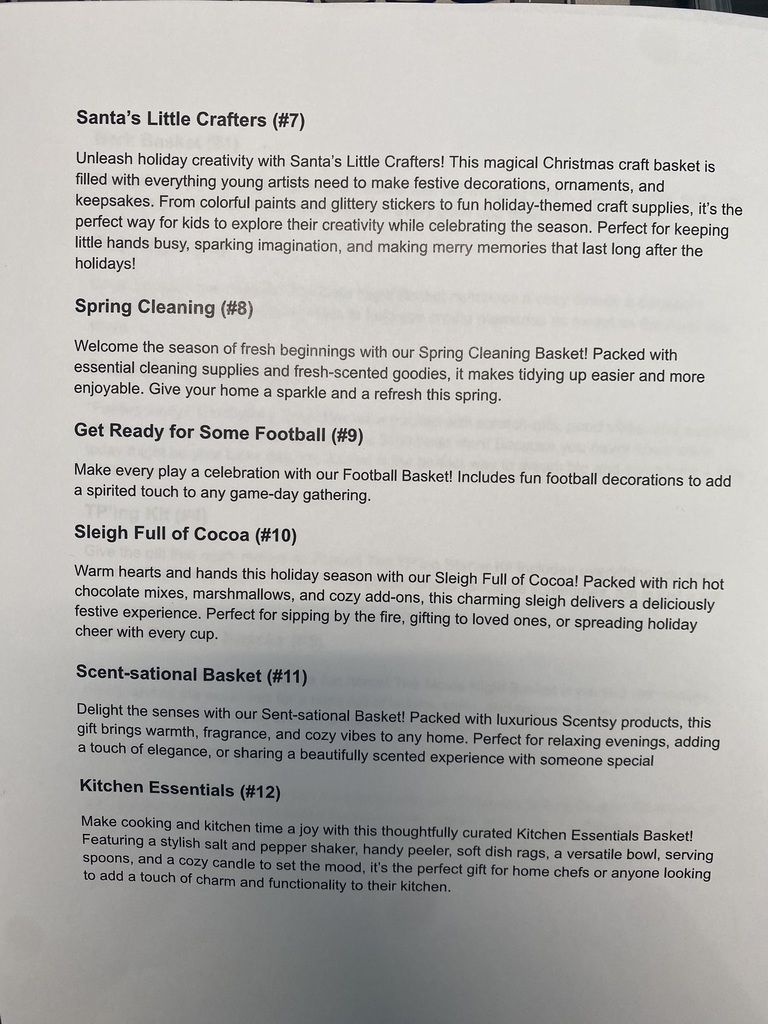 Baskets 7-12 Descriptions