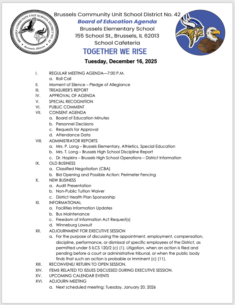 Board of Education Agenda