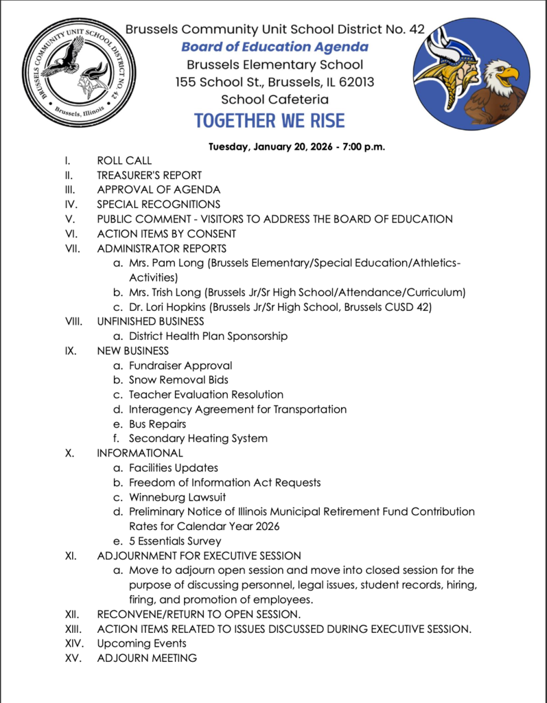 Brussels CUSD 42 BOE Agenda 