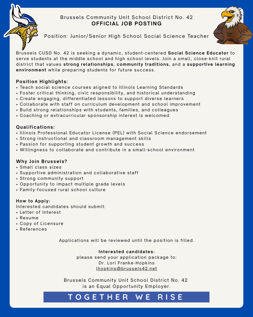 Social Science Educator - Job Posting 