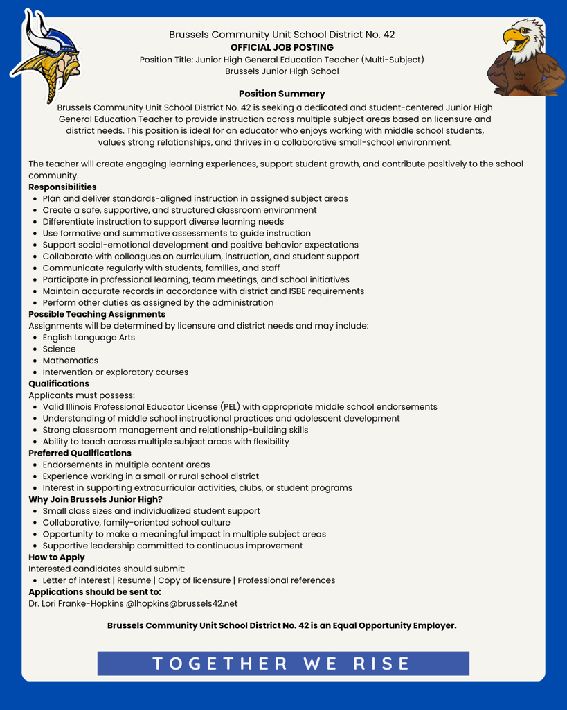 Posting - Junior High 