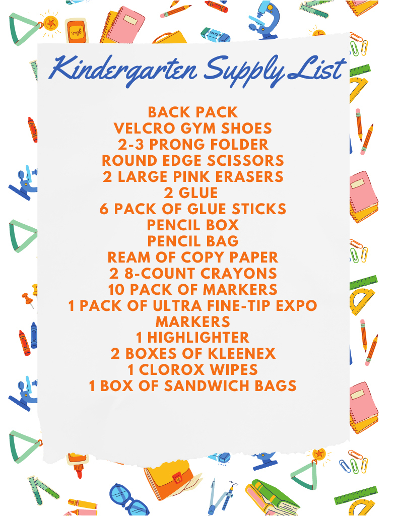Kindergarten Supplies