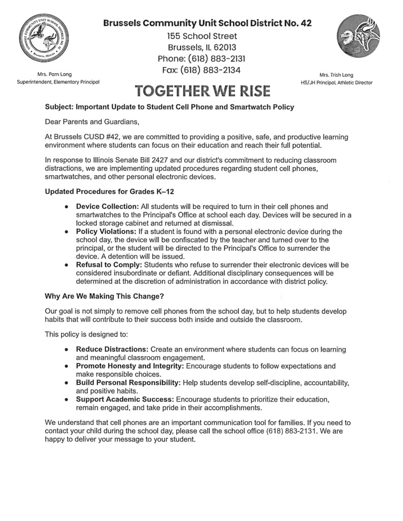 Cell Phone Policy Page 1
