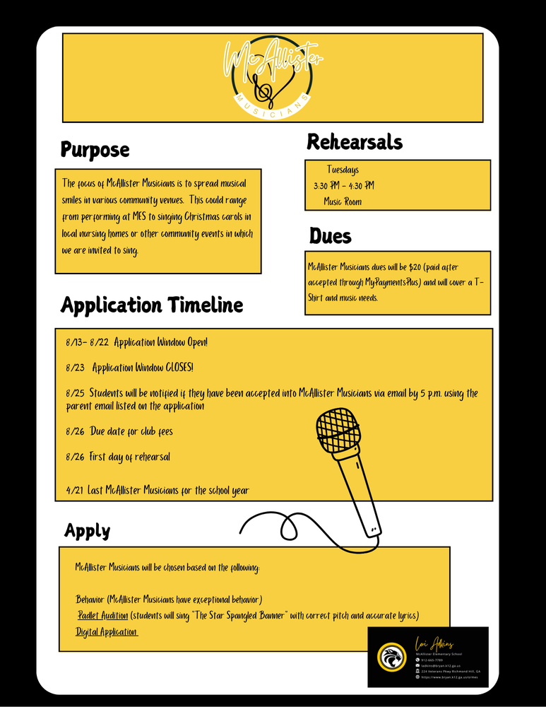 McAllister Musicians Auditions