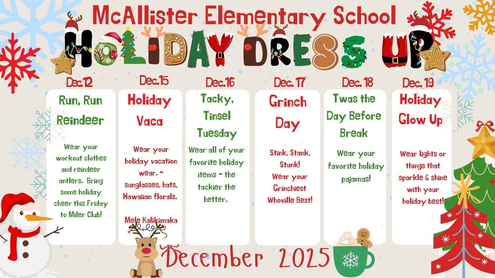 Holiday Dress Up Days