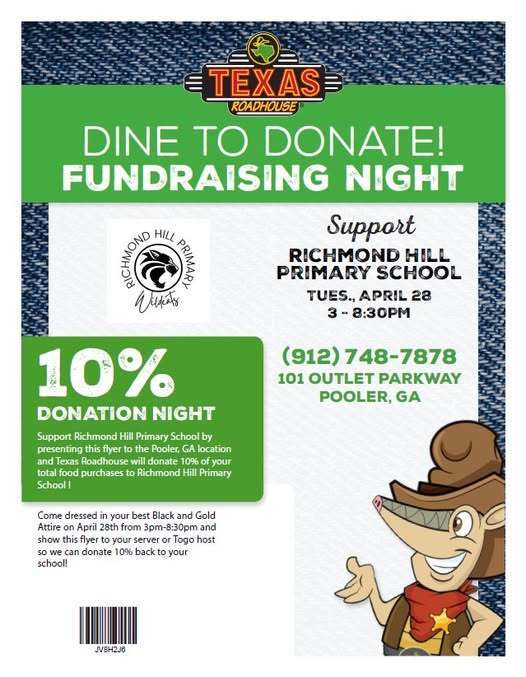 Dine to Donate Graphic - RHPS 10% Donation Night