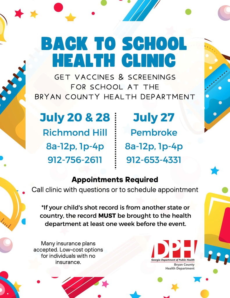 DPH Back to School Summer Clinics
