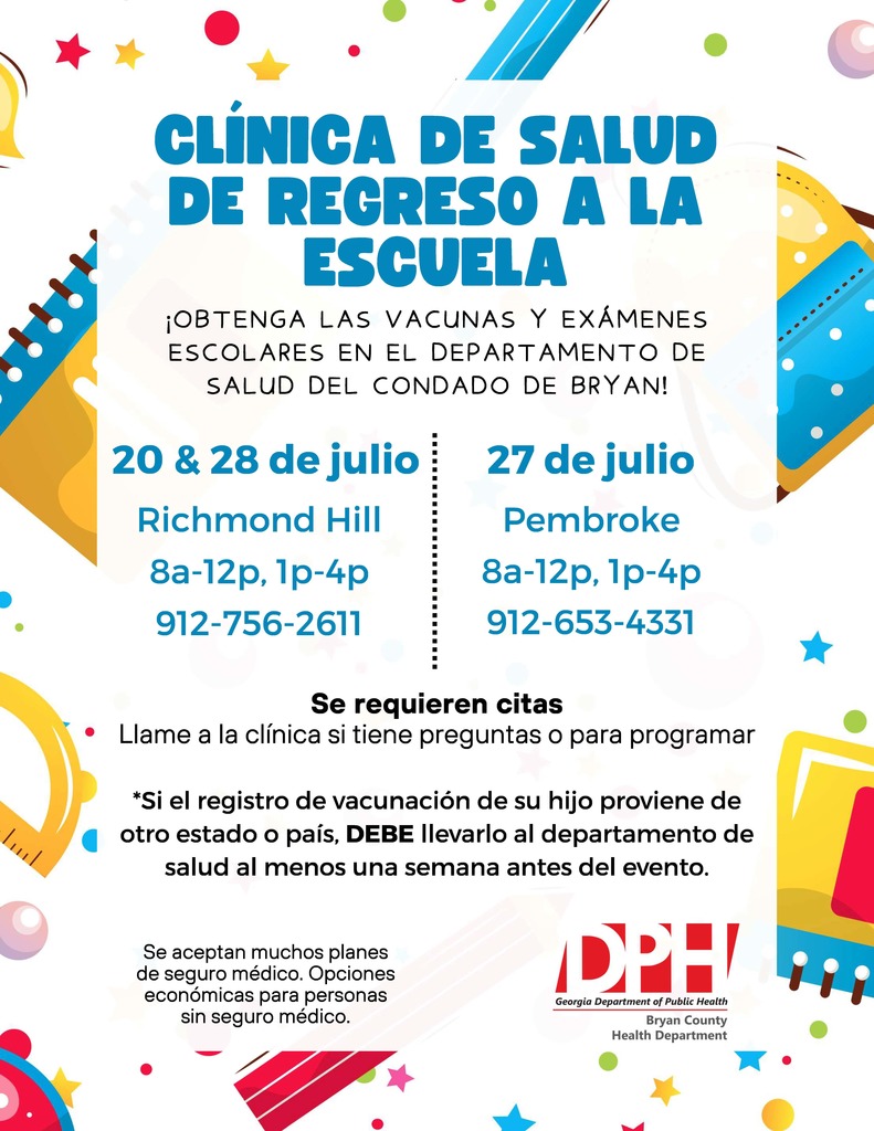 DPH Back to School Summer Clinics