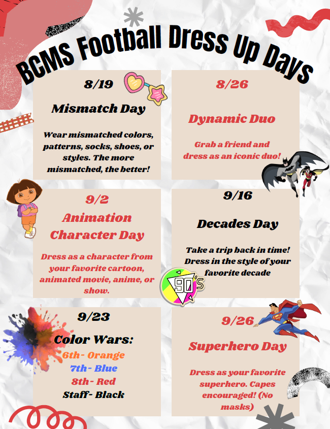 BCMS dress up days