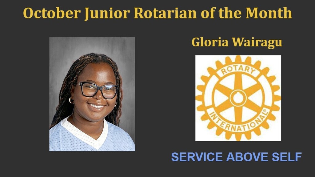 Gloria Wairagu is the Rotary Club Student of the Month for October.  