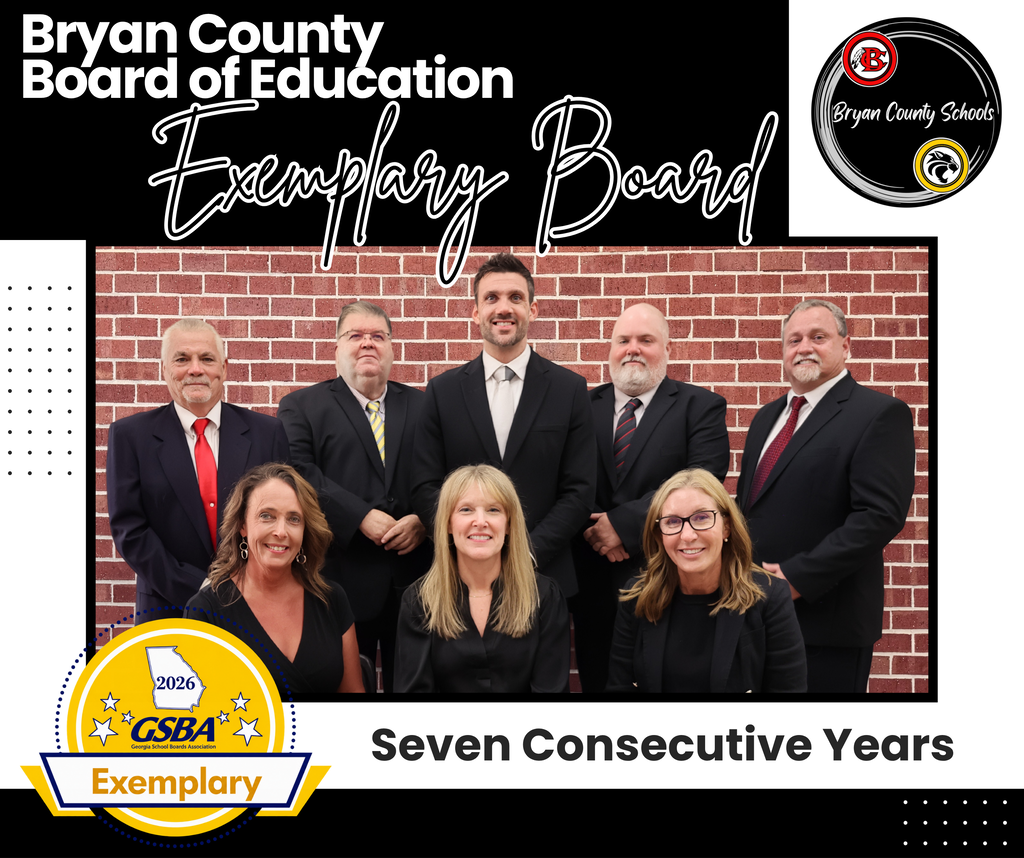 Bryan County Board of Education has been named an Exemplary Board for seven consecutive years.