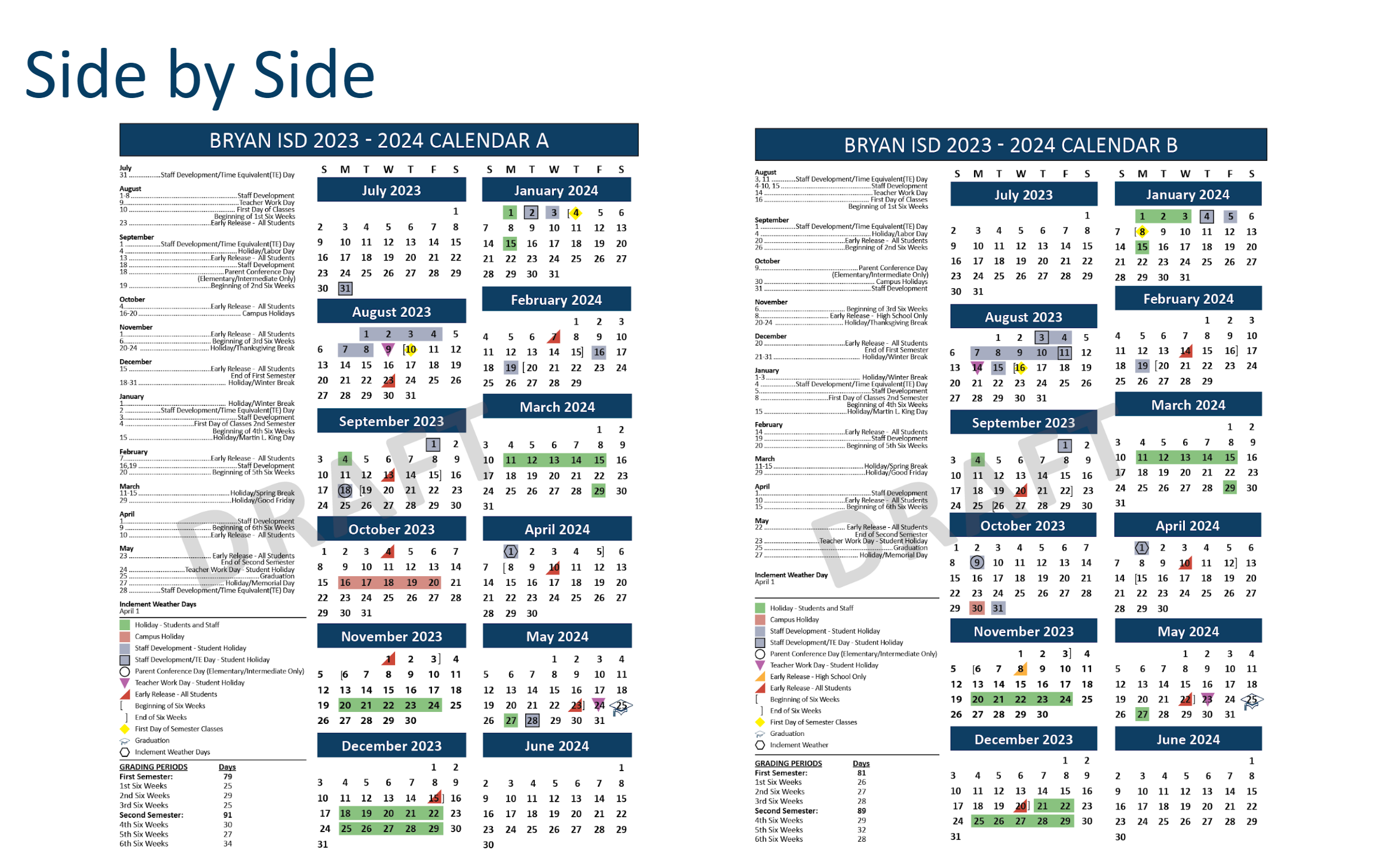 Bryan ISD Looking at Calendar Options for 2023-2024 | Johnson Elementary