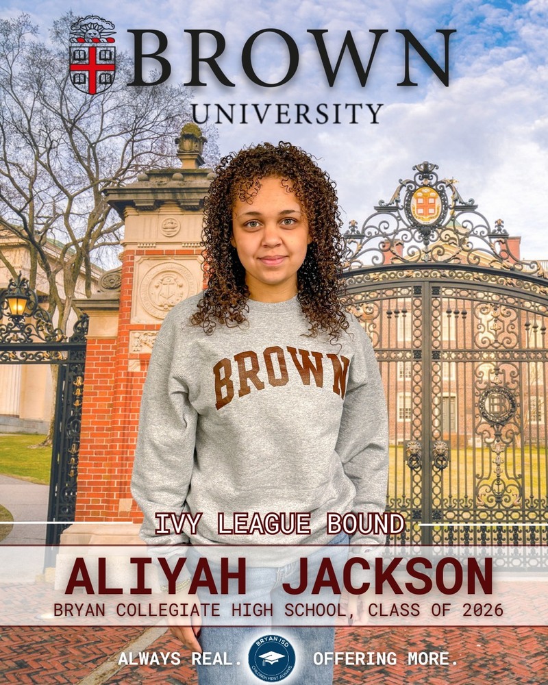 Aliyah Jackson to Brown University Graphic