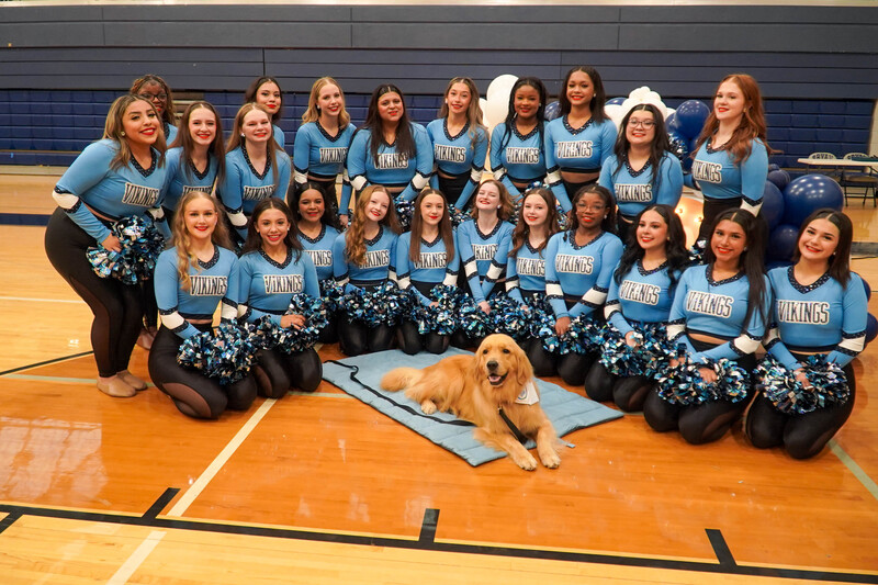 Thor with Bryan High School Cheerleaders