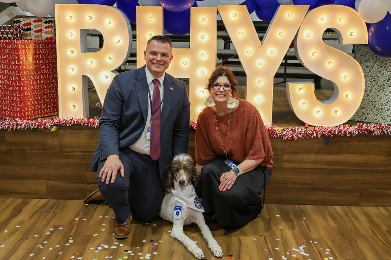 Rhy with the Principal and Assistant Principal