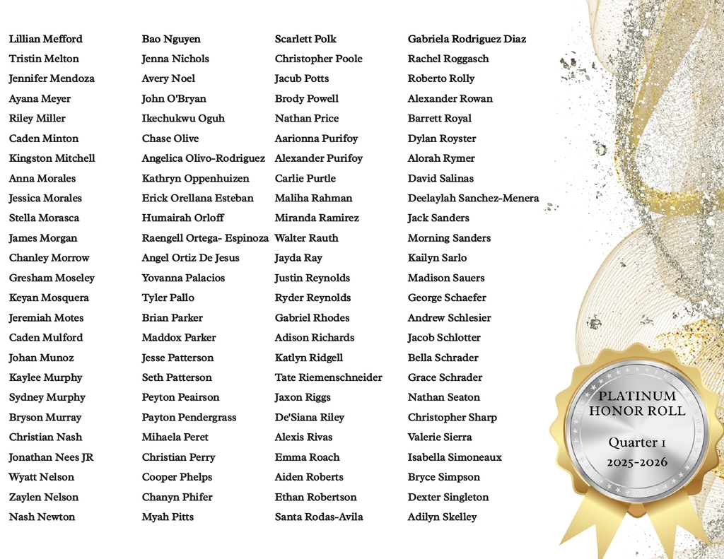 Platinum Honor Roll