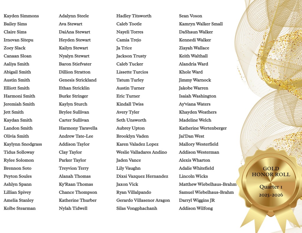 Gold Honor Roll