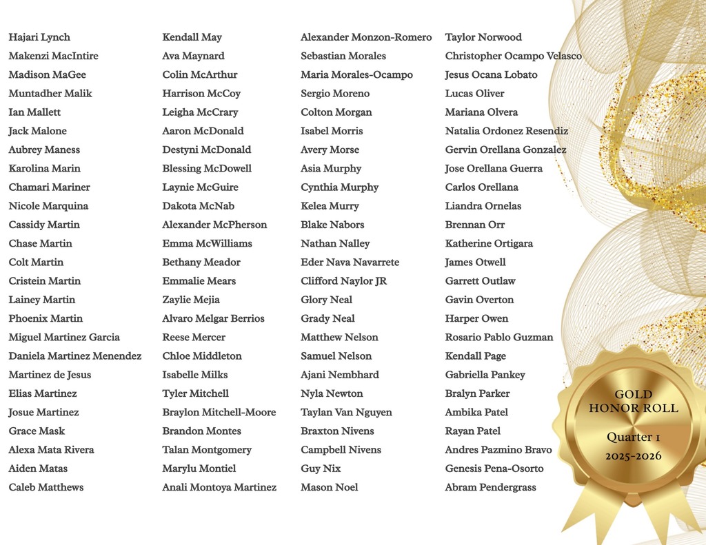 Gold Honor Roll