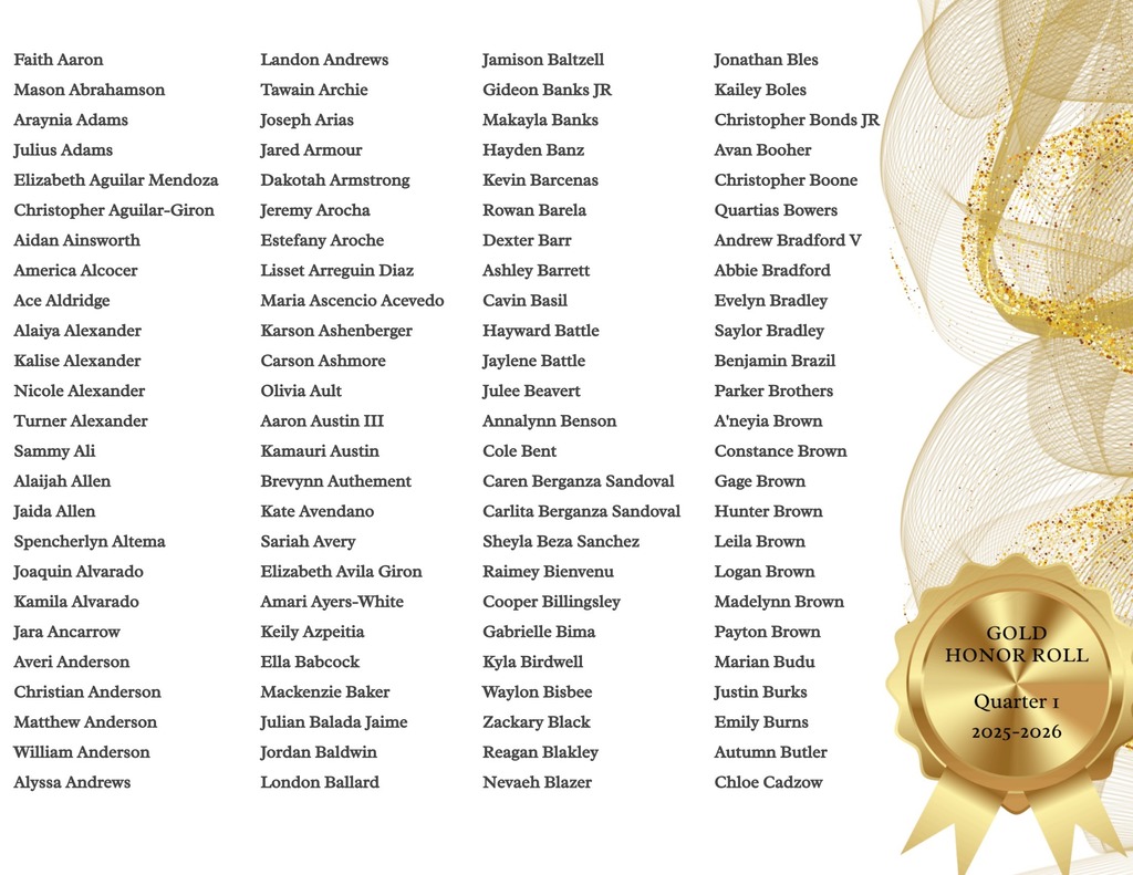 Gold Honor Roll