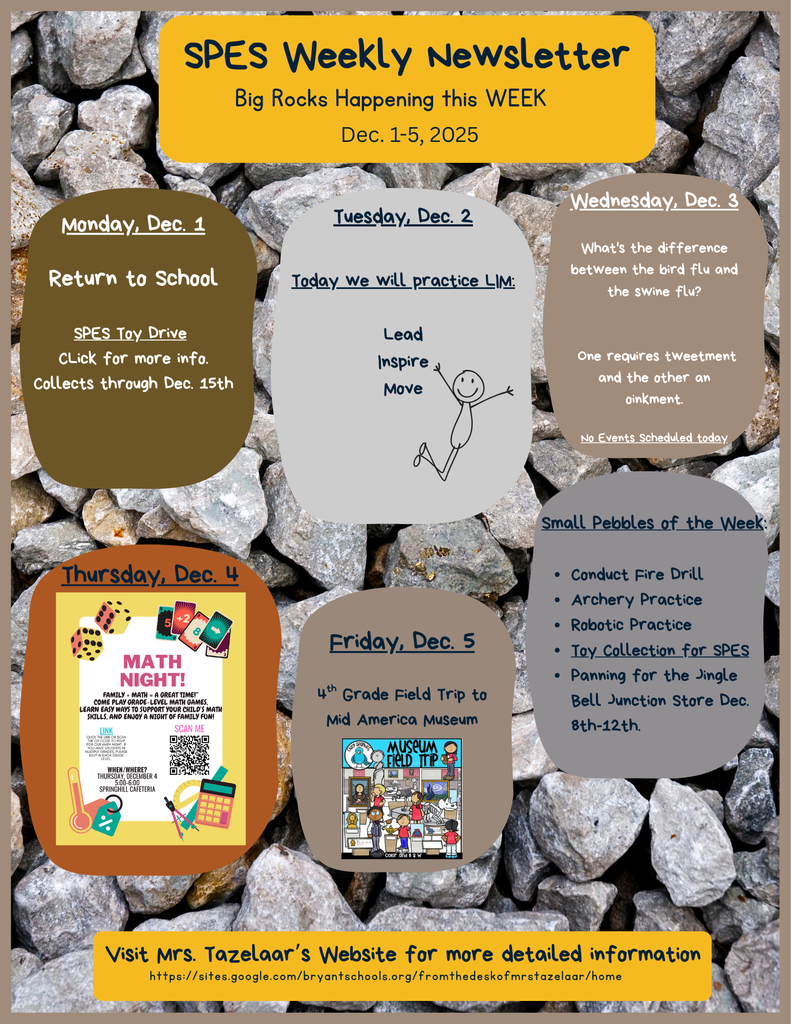 SPES Big Rocks for the Week