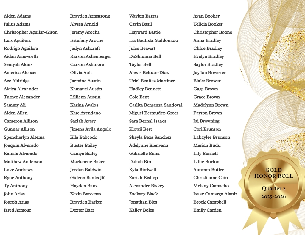 Gold Honor Roll Q2