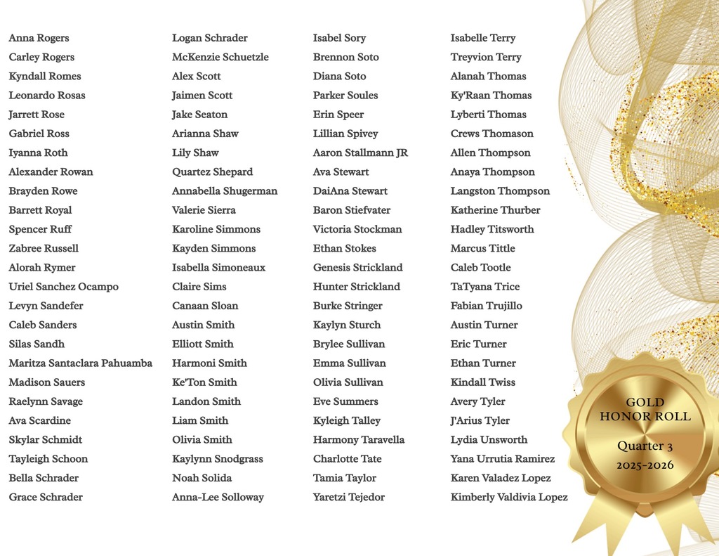 Gold Honor Roll