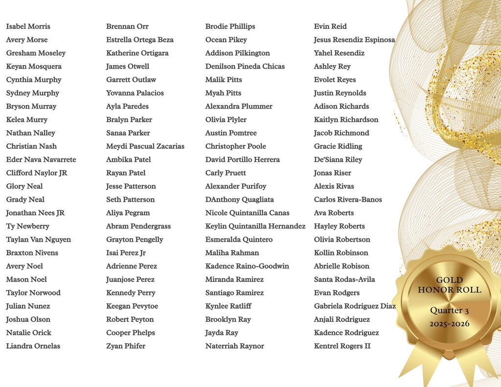Gold Honor Roll